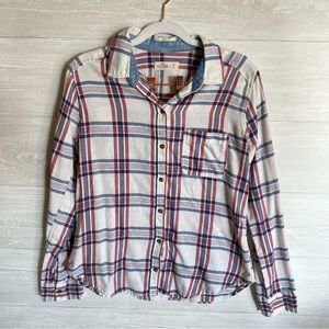 Hollister ✨ Plaid Button Down Flannel